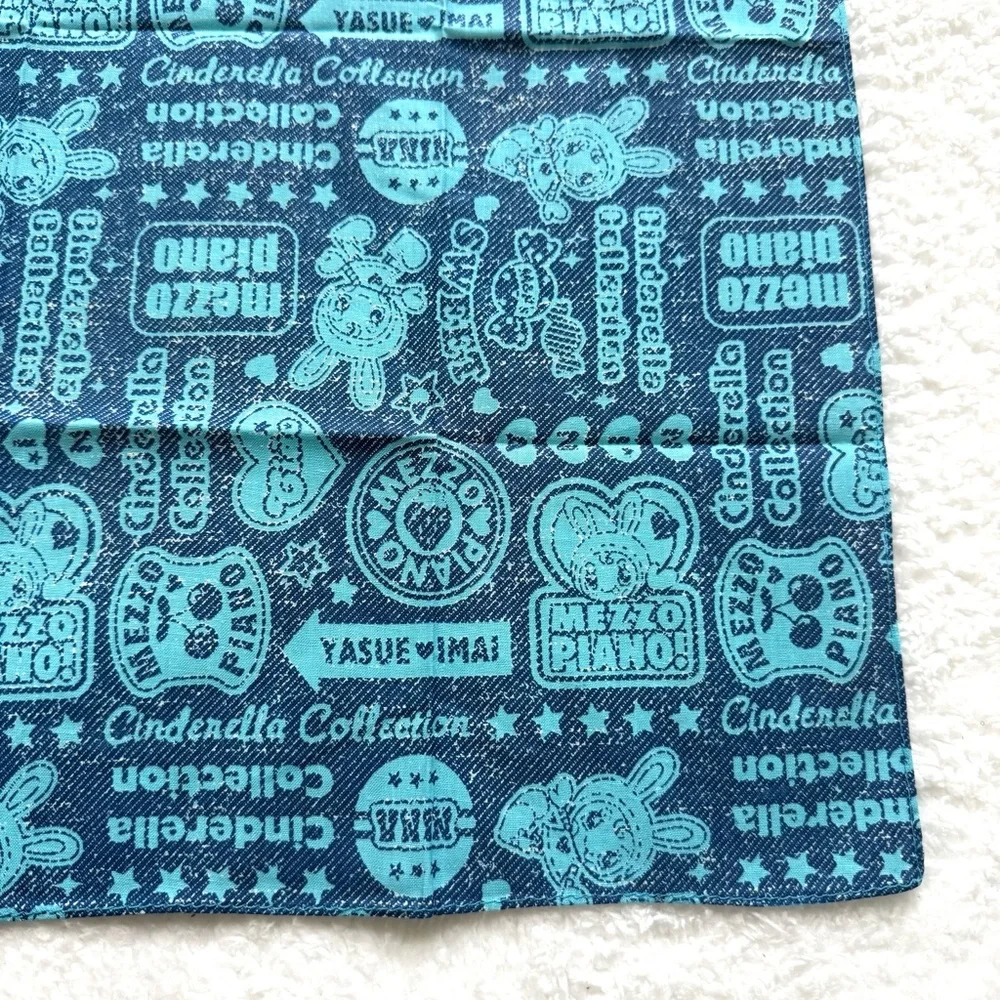 RARE Mezzo Piano Berrie Bandana Scarf Blue Y2K Heisei Gal